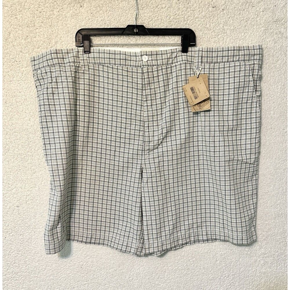 NWT Men's 626 Blue Broken-In Shorts White Blue‎ Plaid Flat Front Size W54